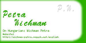 petra wichman business card